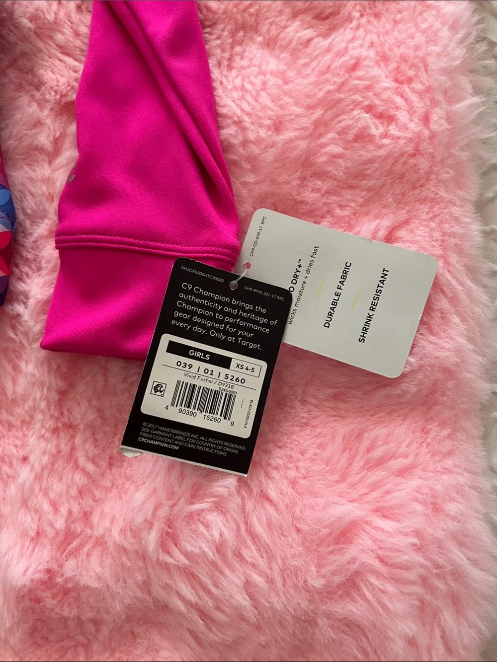 NWT Champion Girls' Fuchsia Geo-Panel Jacket and Leggings Set